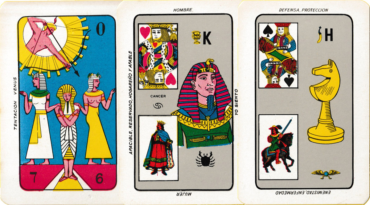 Egyptian-style tarot issued by Franco Mora Ruiz from Mexico, c.1975